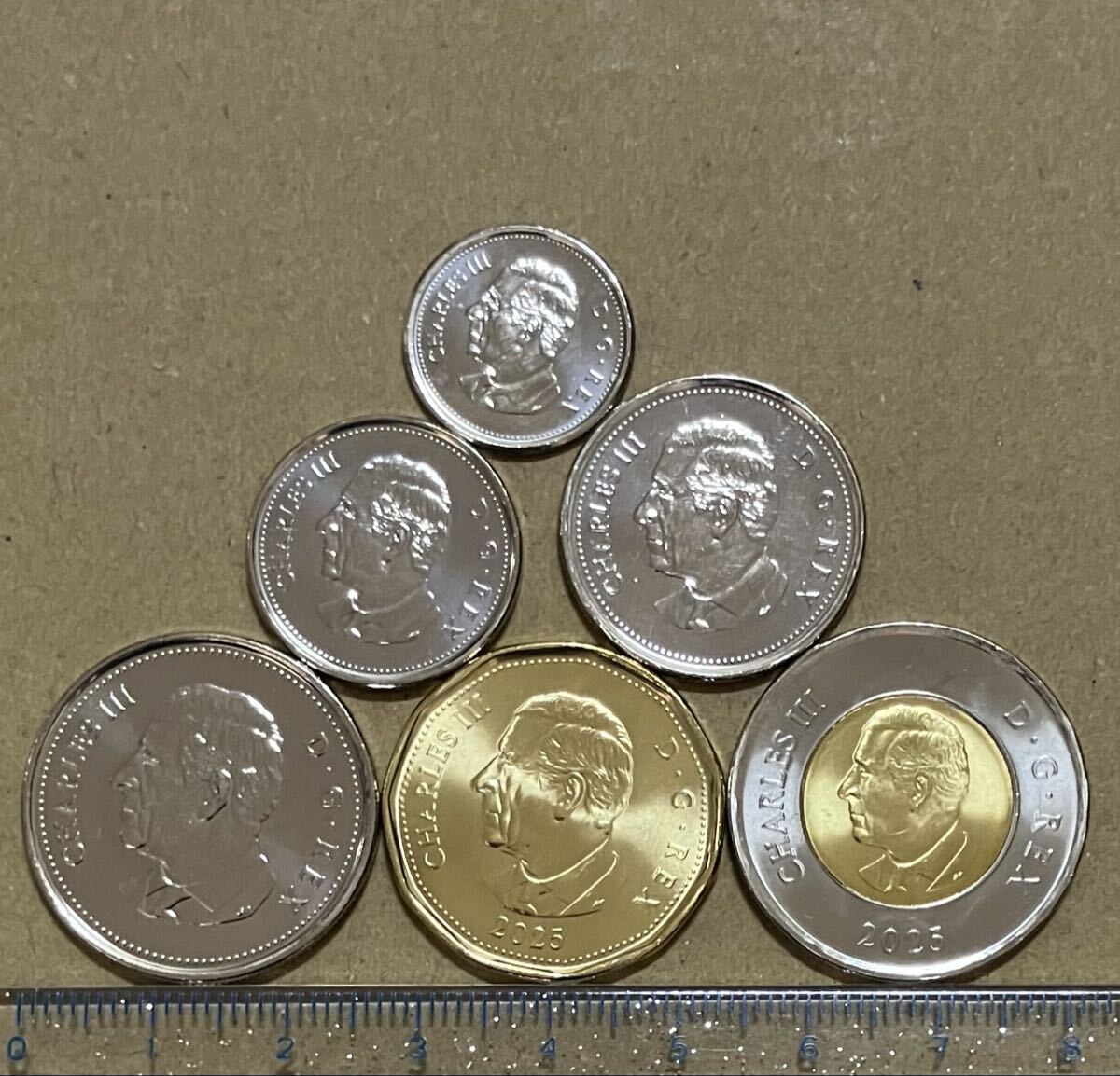 チャールズ3世　カナダ　1ドル　2ドル　5セント　10セント　25セント　50セント　6枚セット　外国コイン　外国硬貨　カナダコイン　