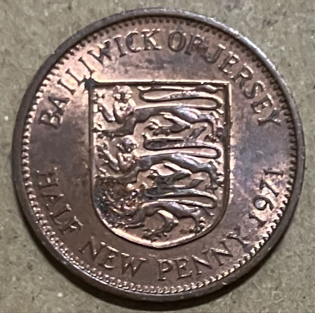 j ジャージー　ハーフペニー　1971年　外国コイン　外国硬貨　ジャージー島　エリザベス2世　チャンネル諸島