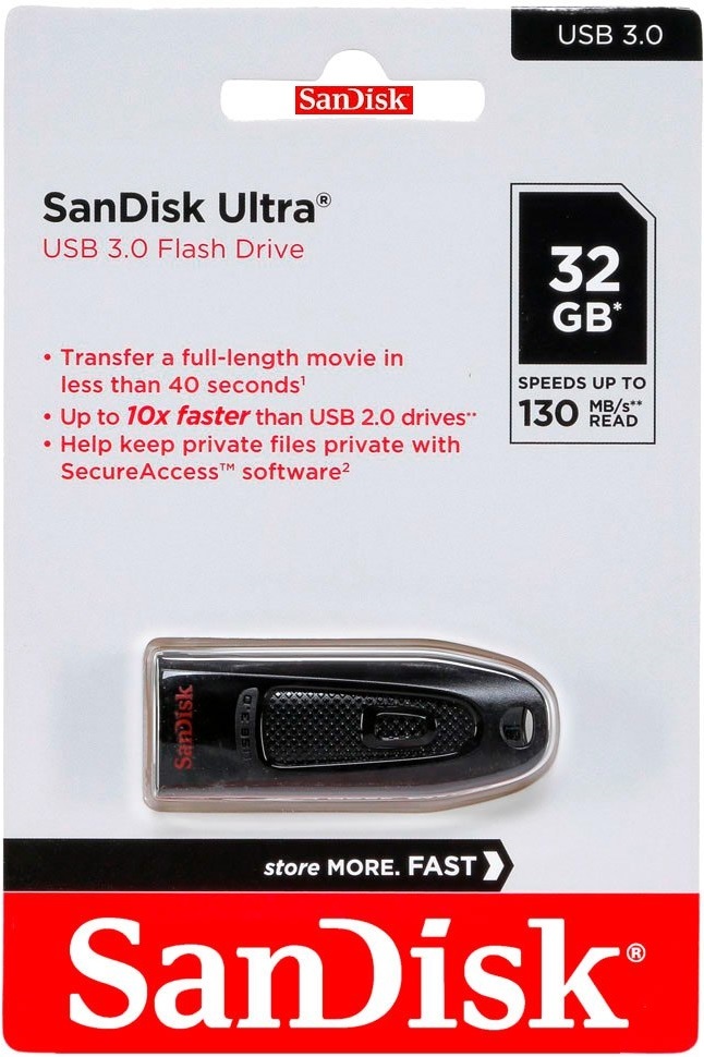 USBメモリー 32GB サンディスク スライド式 USB 高速130MB/s Flash Drive Ultra USB3.0対応 SDCZ48-032G-U46 SanDisk