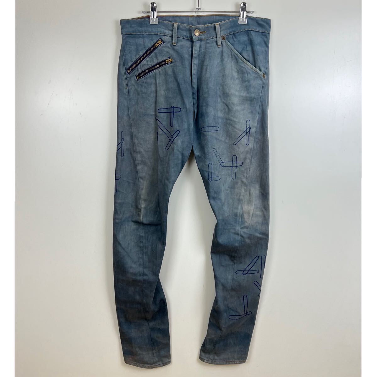 Levi's RED 2001ss Passive Aggressive denim pants w30 リーバイスレッド パッシブアグレッシブ スキニー ジップデニム 立体裁断 レア