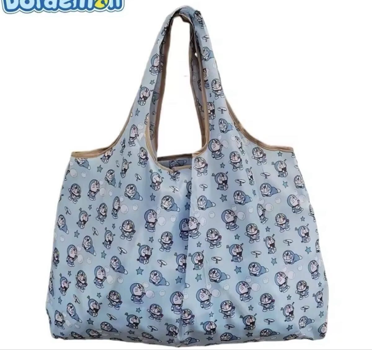 ドラえもん エコバッグ ショッピングバッグ 折りたたみ 水色