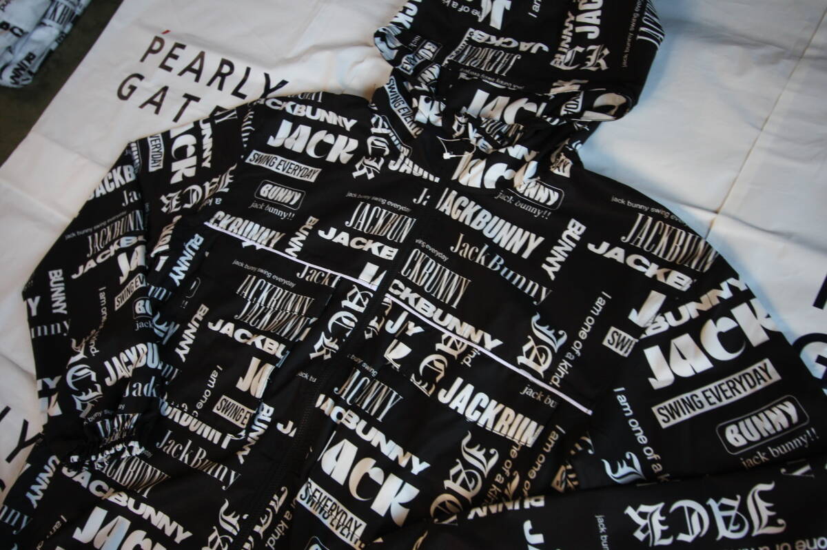 ★正規品★パーリーゲイツ PEARLY GATES ジャックバニー★大人気 マルチロゴ フルジップパーカーブルゾン★裏メッシュ★ブラック★5(L)