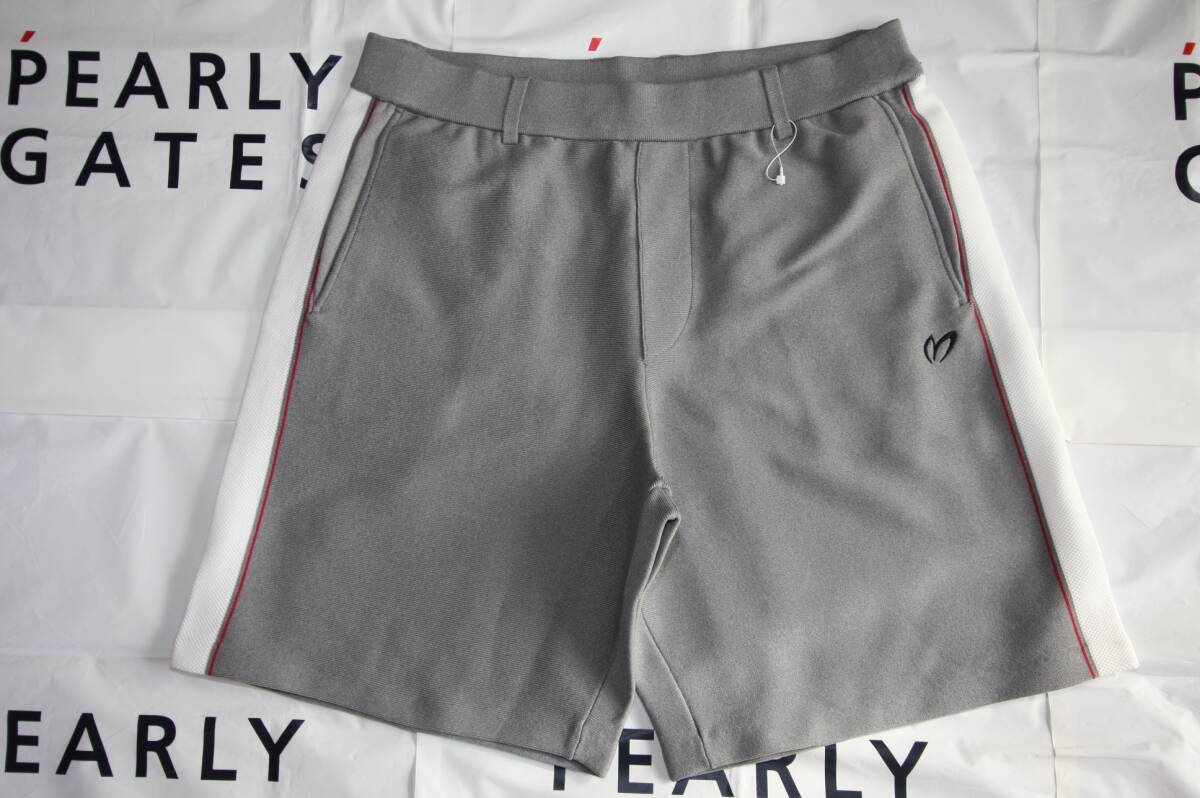 ★正規品★パーリーゲイツ PEARLY GATES マスターバニーエディション★大人気 総針＋メッシュニットショートパンツ★グレー&ホワイト★6 LL