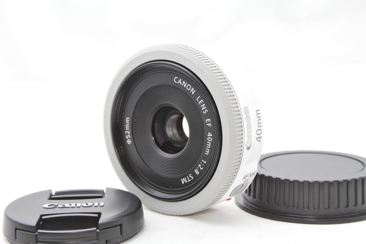 ★【動作OK 初心者におすすめ 極上美品】 Canon EF40ｍｍ F2.8 STM ホワイト ★ フルサイズ対応 人気のパンケーキレンズ