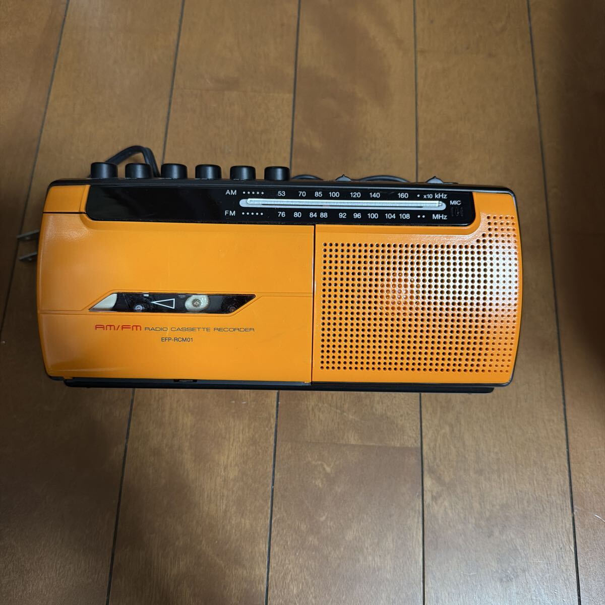 ELSONIC ラジオカセットレコーダー オレンジ