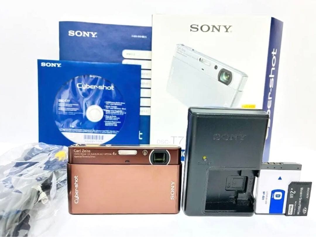 ソニー　SONY Cyber-shot DSC-T77 ブラウン 《動作確認済》#323-18A26-Y