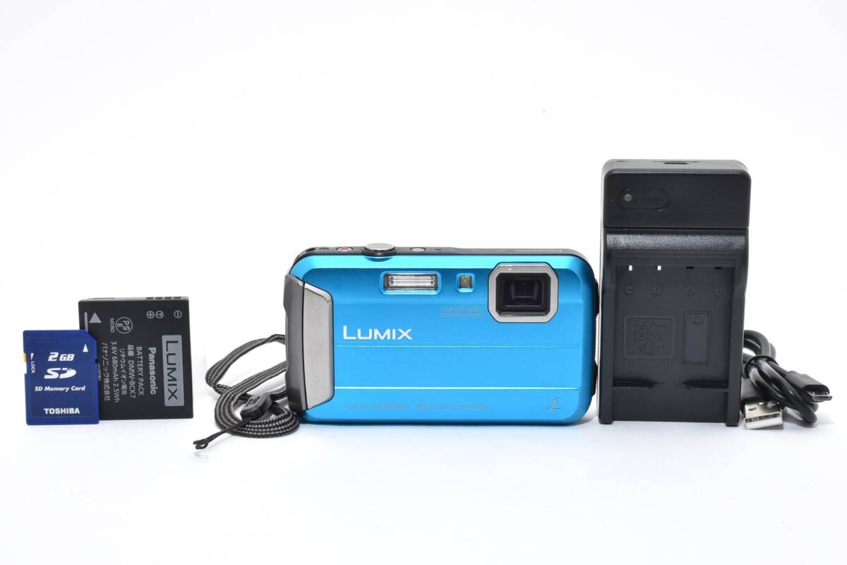 パナソニック　Panasonic LUMIX DMC-FT25 ブルー 防水 《動作確認済》#289-25A26-Y