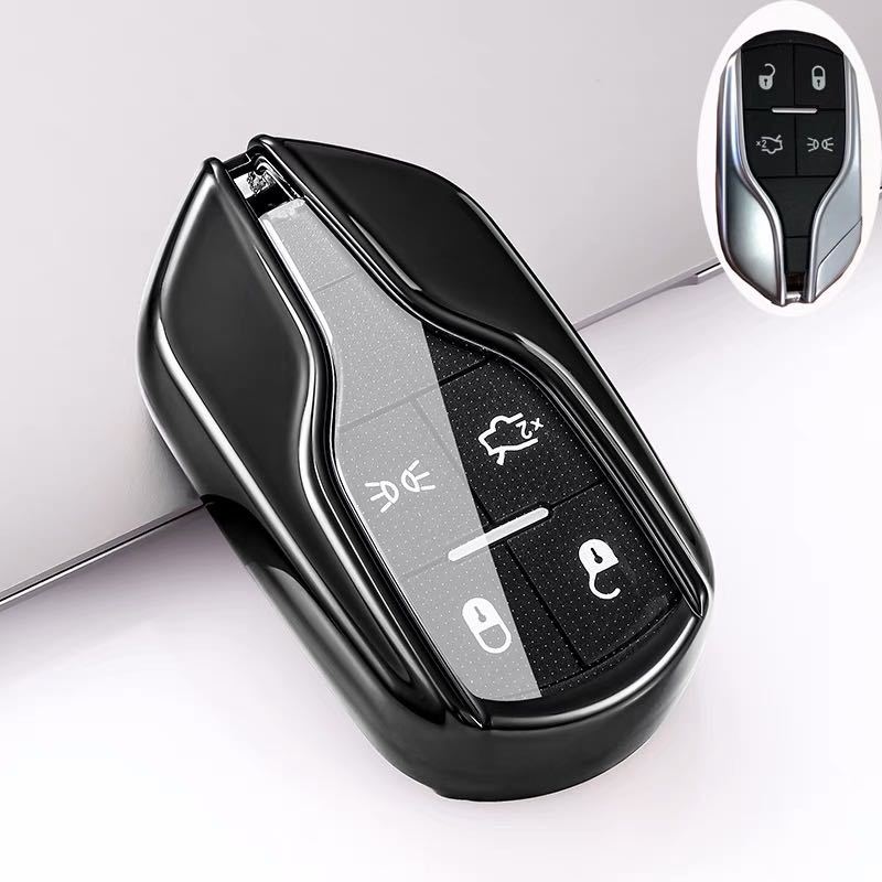 マセラティ　キーカバー　キーケース　スマートキー　maserati ギブリ　レヴァンテ　クアトロポルテ　ボタン面保護付き