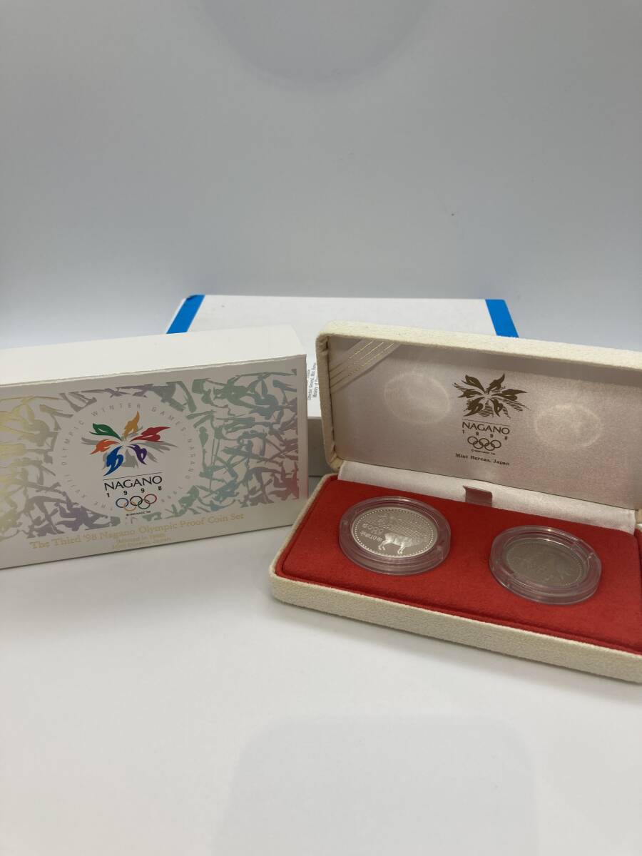 【1円スタート】1998年 長野　冬季オリンピック 銀貨・白銅貨プルーフ 平成10年銘2種 セット/造幣局/【本】