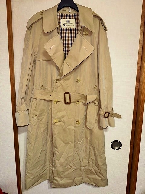 メンズ 約30万円 AQUASCUTUM アクアスキュータム トレンチコート ジャケット コート ダブルブレスト イギリス製 英国製 