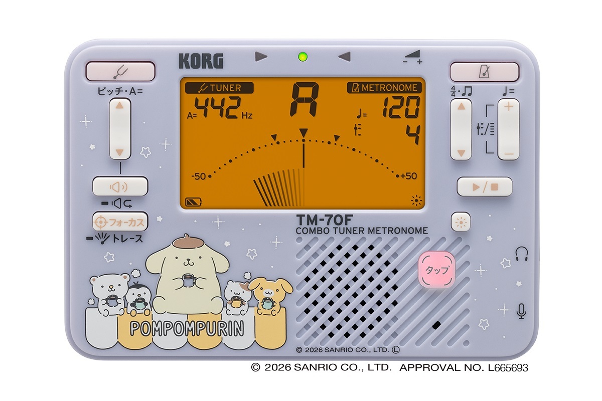 限定品　KORG　TM-70C SPN　ポムポムプリン　コルグ　チューナーメトロノーム　コンタクトマイク付き