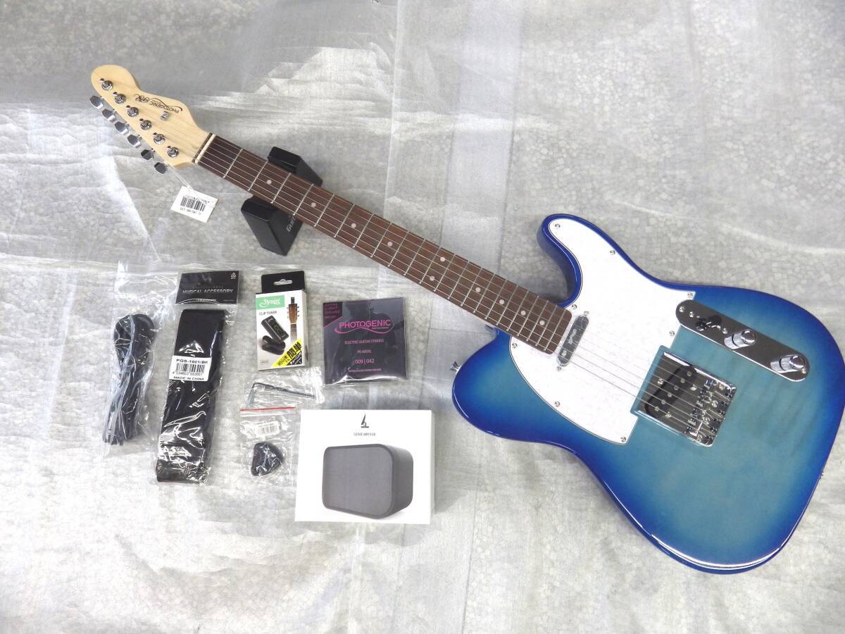 テレキャスター　タイプ　エレキギターセット　TL-180　SBL　LTD　限定カラー　シースルーブルー