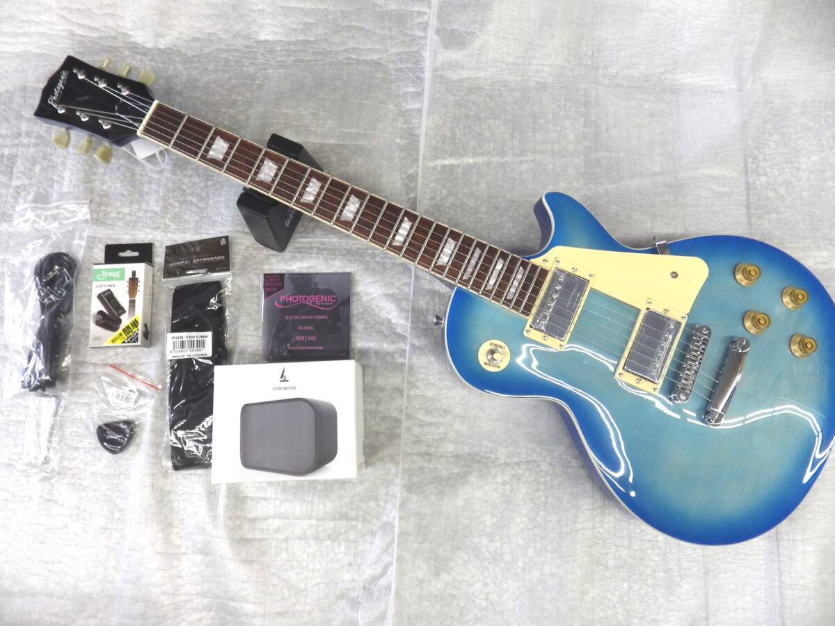 アウトレット特価　PhotoGenic LP-260/SBL　LTD レスポールタイプ エレキギターセット　限定カラー　シースルーブルー