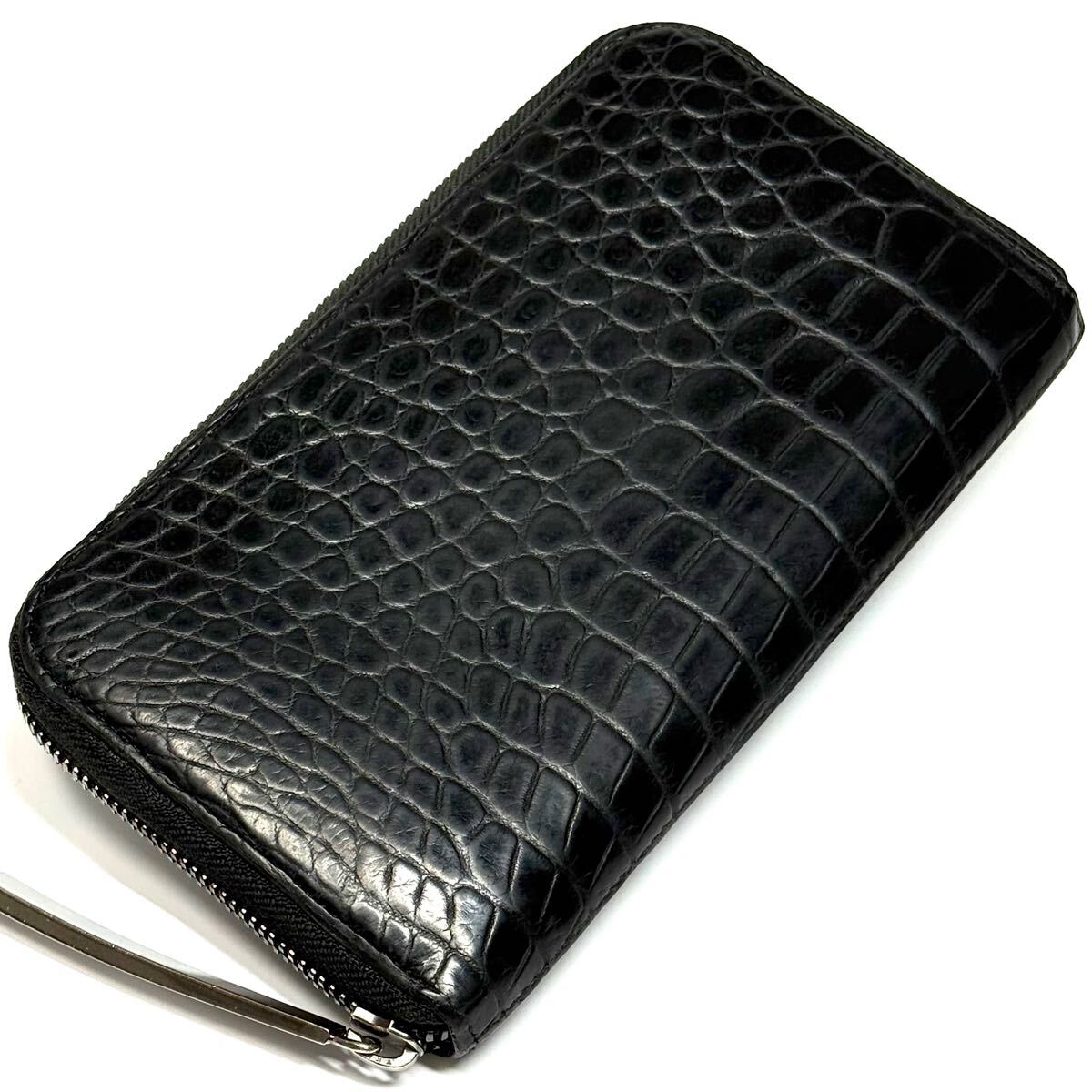 【最高峰/定価15.4万】 池田工芸 クロコダイル ラウンドウォレット ブラックパイソン 長財布 ロングウォレット クロコ ポロサス JRA