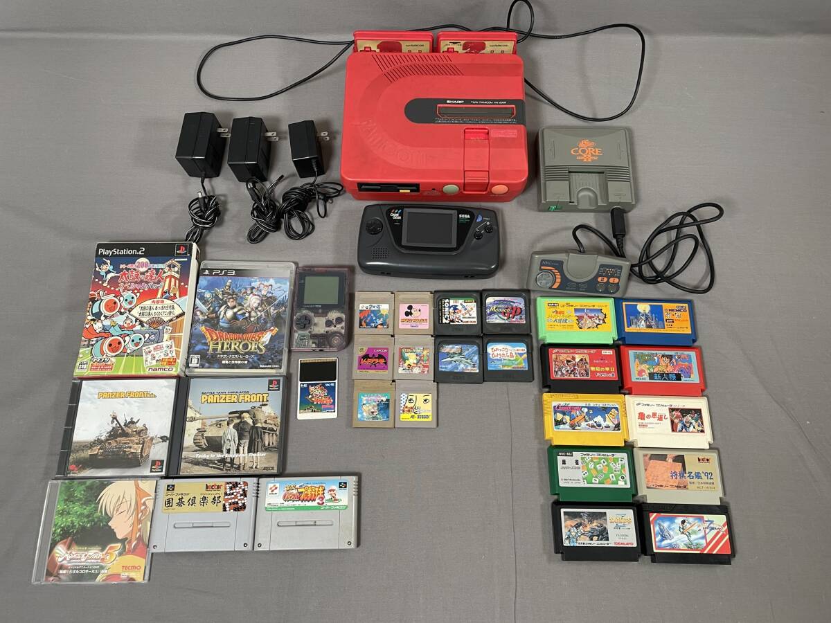 ゲームいろいろ まとめて カセット 本体 ファミコン スーパーファミコン ゲームボーイ セガ PCエンジンコアグラフィックスII ジャンク
