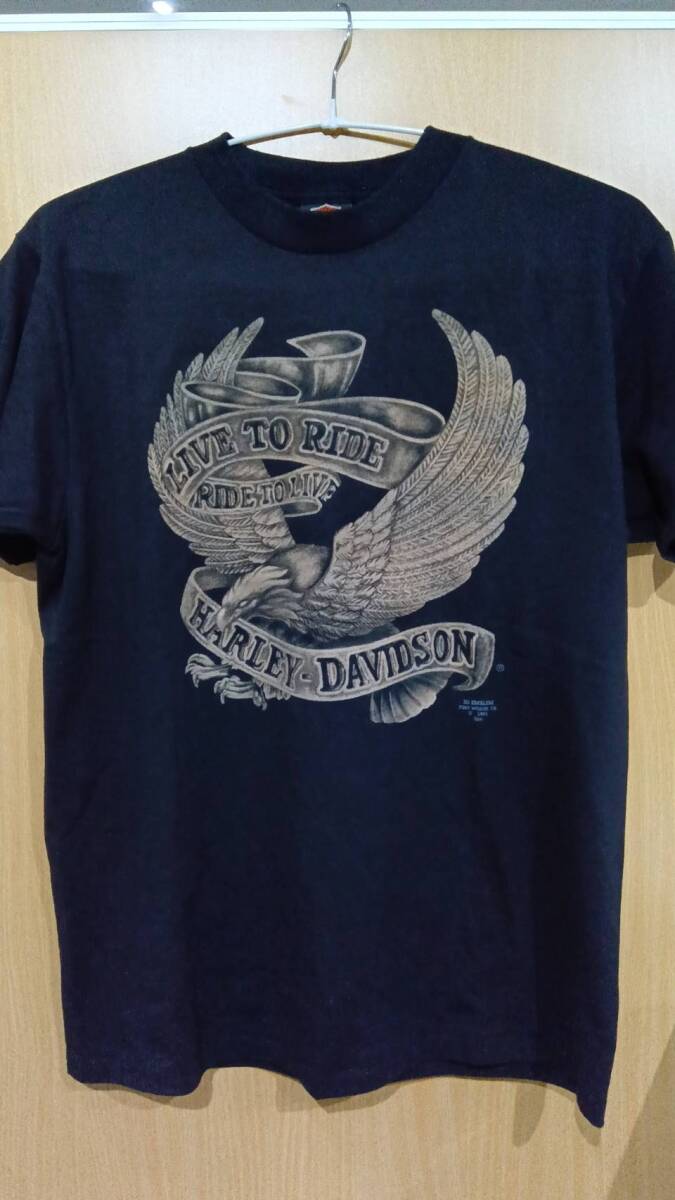 Harley-Davidson　ヴィンテージ　ハーレーダビッドソン　3Dエンブレム　90年代　イーグル T シャツ