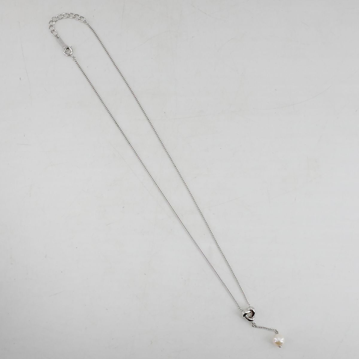 e5321【田崎真珠】パールネックレス　シルバー　ノエビア　タサキ　TASAKI　アクセサリー