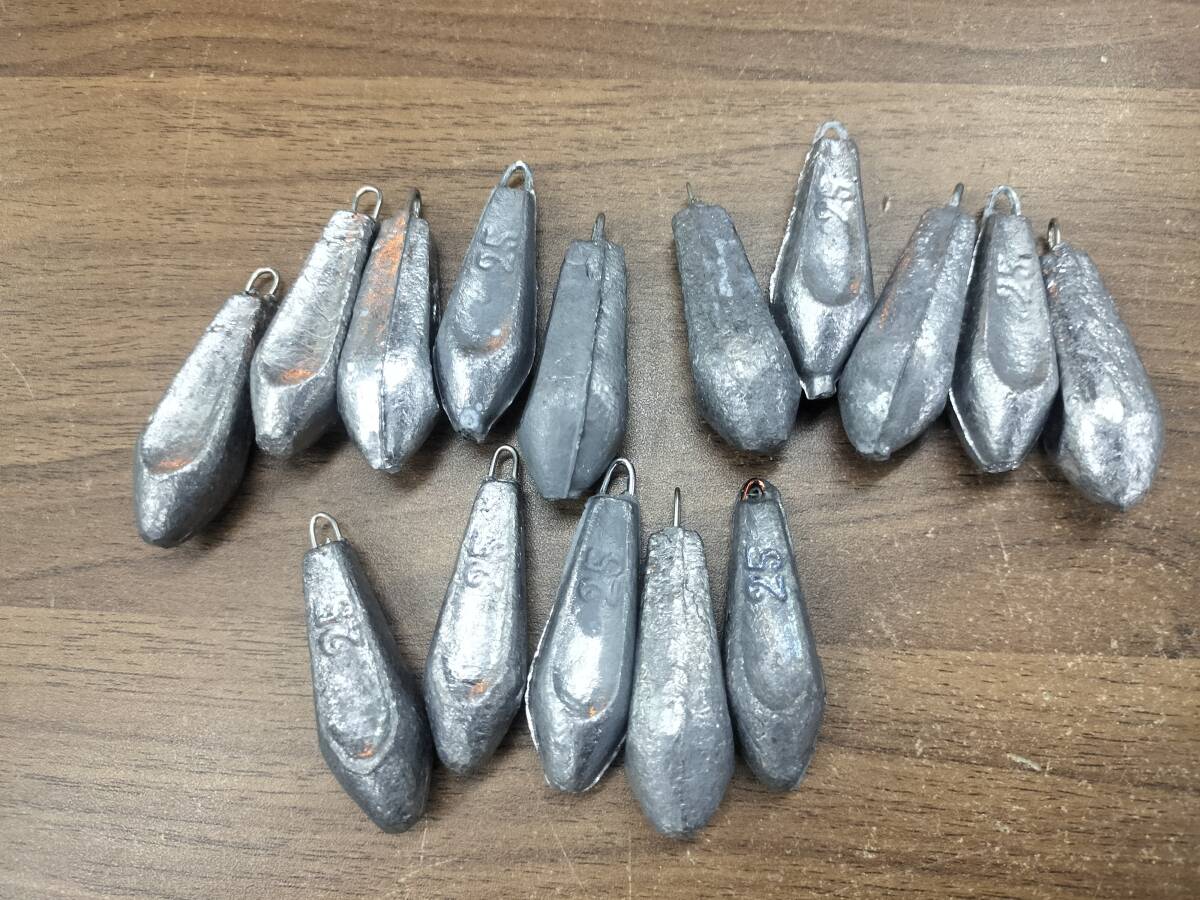 鉛　　釣り　おもり　25号　15個 　　錘　中古