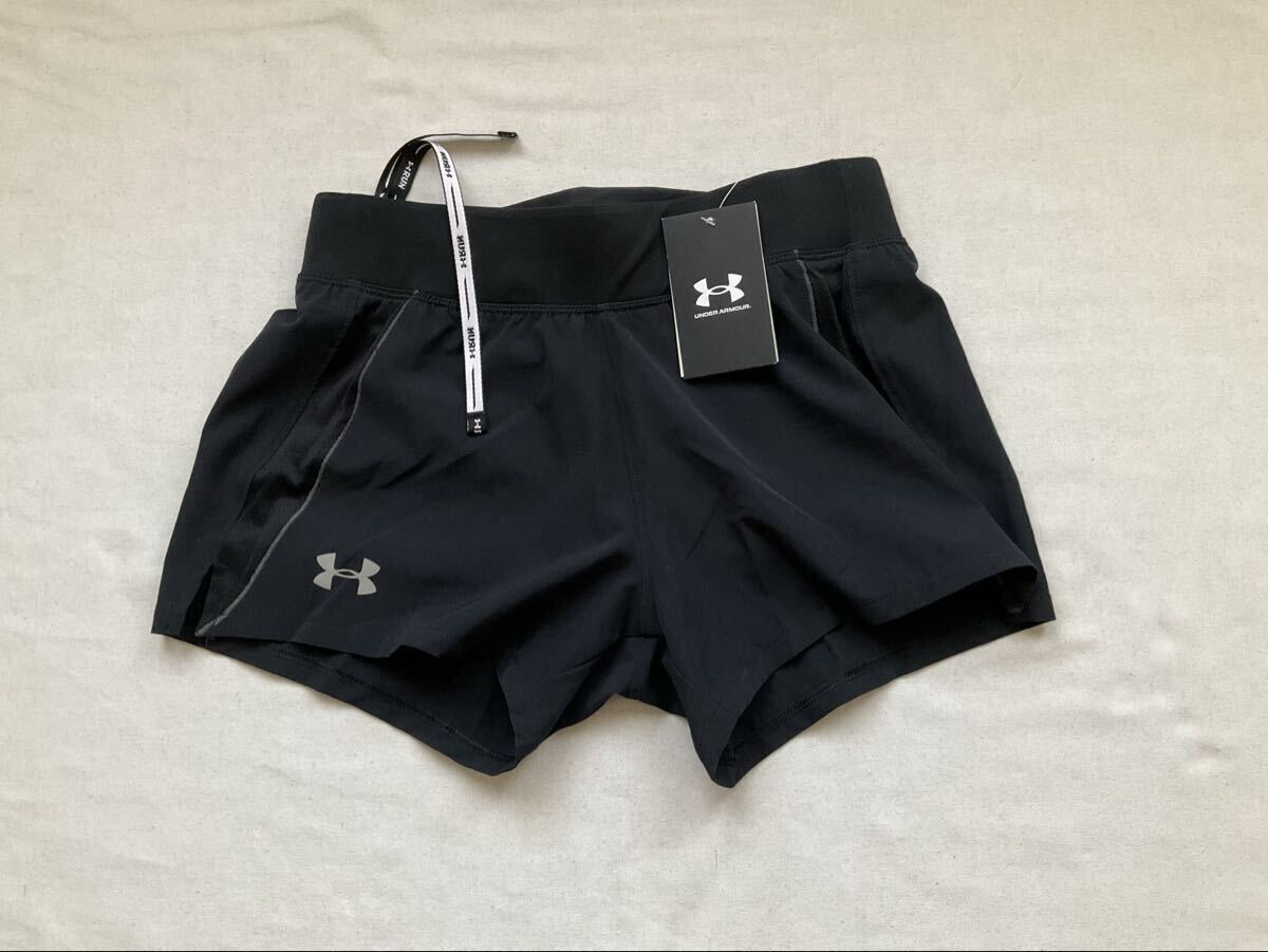  UNDER ARMOUR レディース 陸上/ランニング ショート/ハーフパンツ UA Qualifier Speedpocket Short 1342856 （ブラック）レディースS