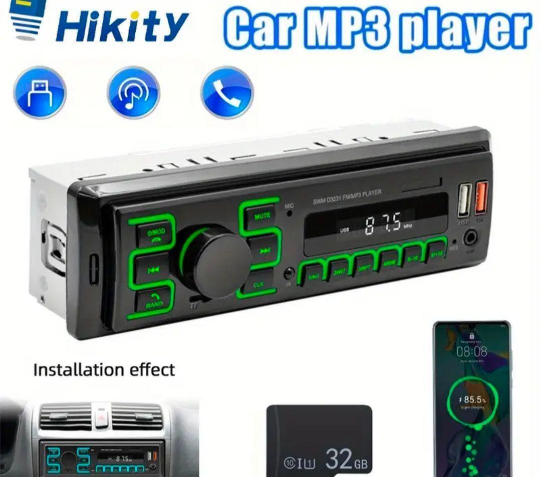 新品☆1DIN 12V 車載ラジオステレオ、位置情報付きデジタルオーディオ音楽MP3プレーヤー、USB充電＋アプリ接続