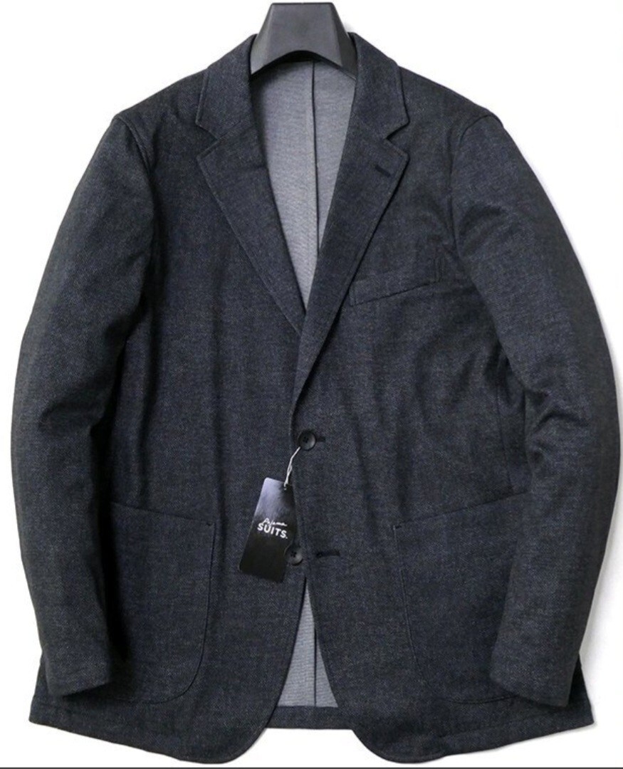 【国内人気ブランド新品】Pajama SUITS バーズアイ ポンチジャー ジー ジャケット BL（幅広L）紺 春夏 メンズ ストレッチ ウォッシャブ ル