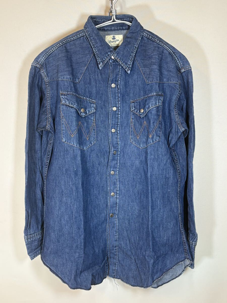 Wrangler Blue bellラングラー 27MW デニムウエスタンシャツ DTK 4267 ブルーベルタグ 日本製　size:M