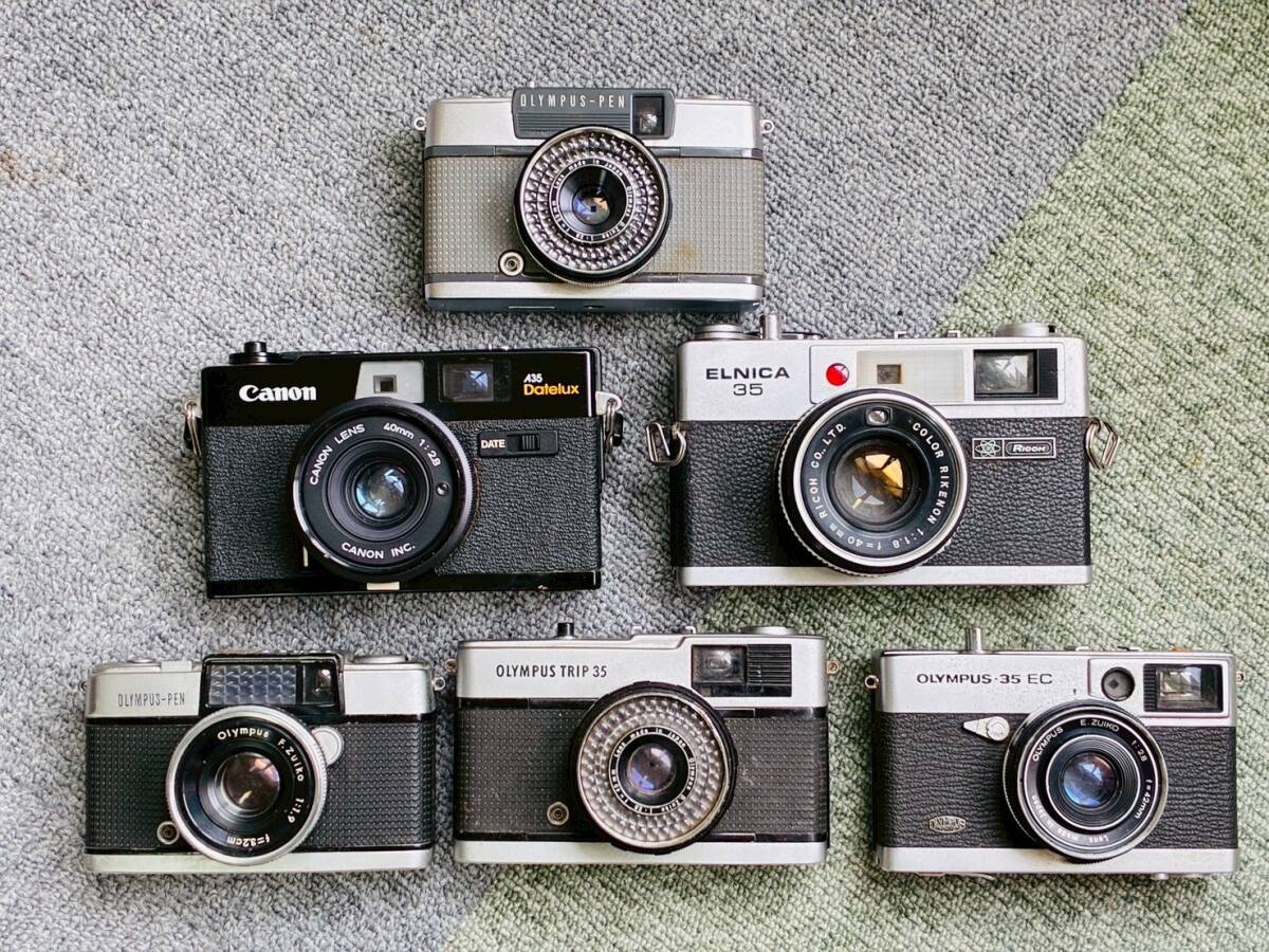 ★6個まとめ★ OLYMPUS TRIP 35 / PEN-D / EES-2 / 35 EC / ELNICA 35 / CANON A35 DATELUX #S0204