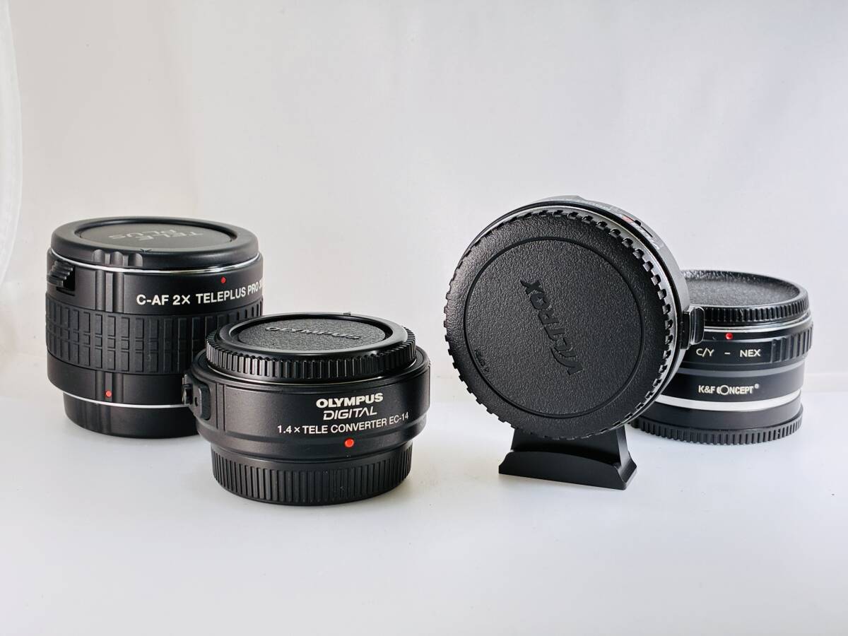 ★未確認4本まとめ★ OLYMPUS DIGITAL 1.4X TELE CONVERTER EC-14 / MOUNT ADAPTER EF-M1 / C/Y-NEX /C-AF 2X TELEPLUS PRO 300 #S0248