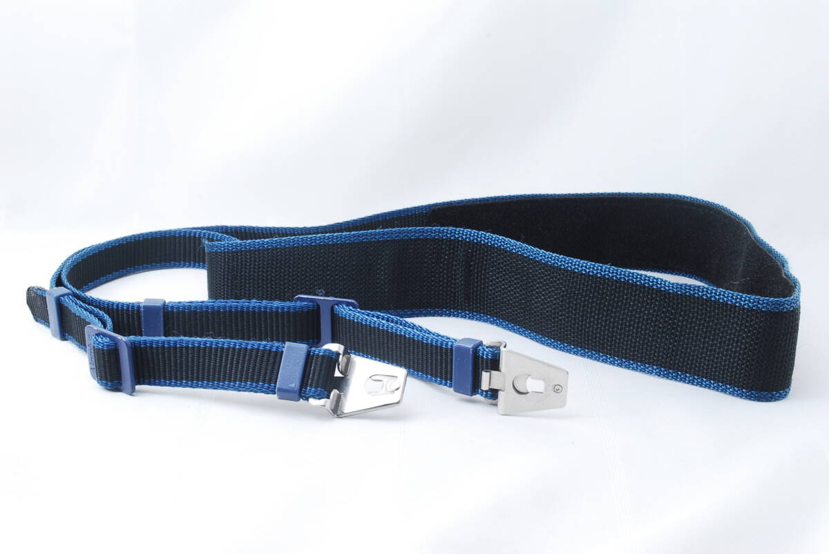 ☆Mamiya マミヤ RB67 RZ67 カメラ ストラップ 金具付き 黒色(ブラック)×青色(ブルー)中判 645 フィルムカメラ ショルダー Camera Strap☆