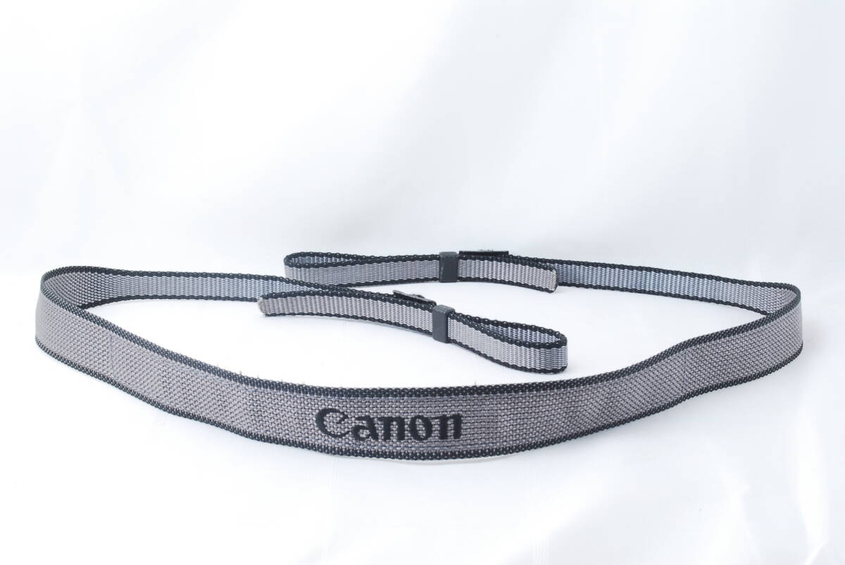 ☆Canon キヤノン New F-1 フィルム カメラ ストラップ 灰色(グレー)×黒色(ブラック) 刺繍文字 2.5cm幅 NewF-1 フイルム Camera Strap☆