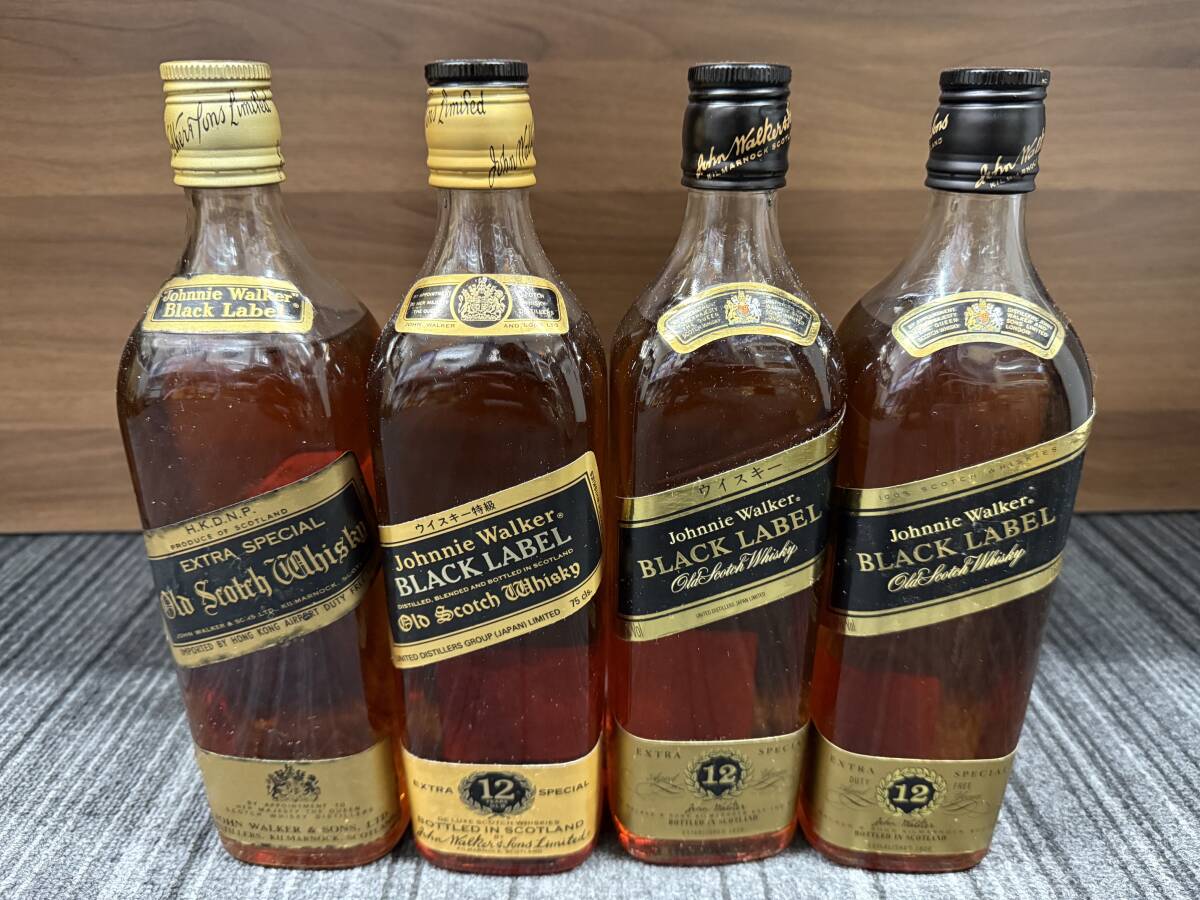 未開栓 JOHNNIE WALKER ジョニーウォーカー 4本まとめ ブラックラベル 12年 3本 EXTRA SPECIAL 1本 爆安99円スタート