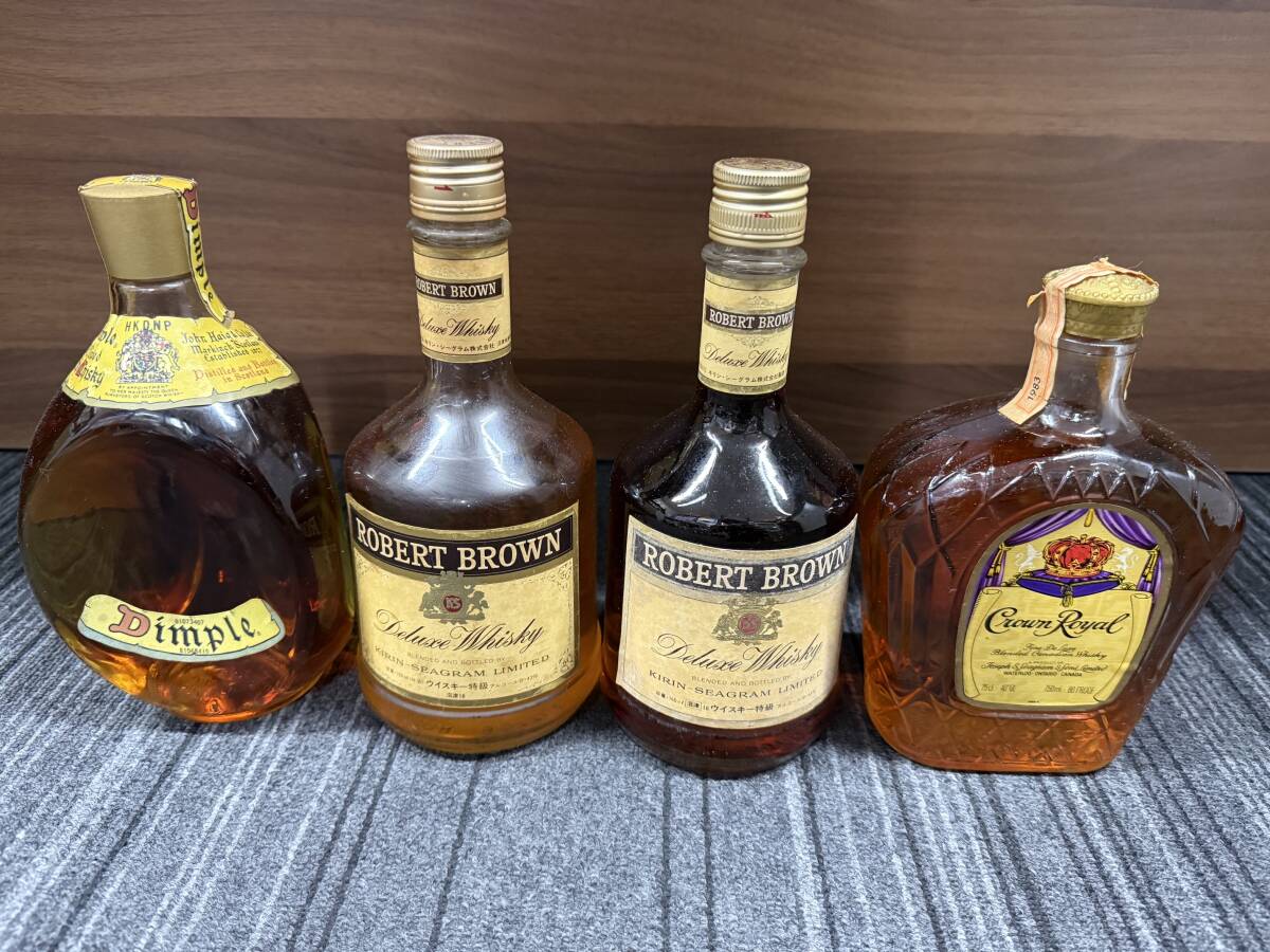 未開栓 ウイスキー 4本まとめ Dimple ディンプル ROBERT BROWN ロバートブラウン 2本 CROWN ROYAL クラウンローヤル