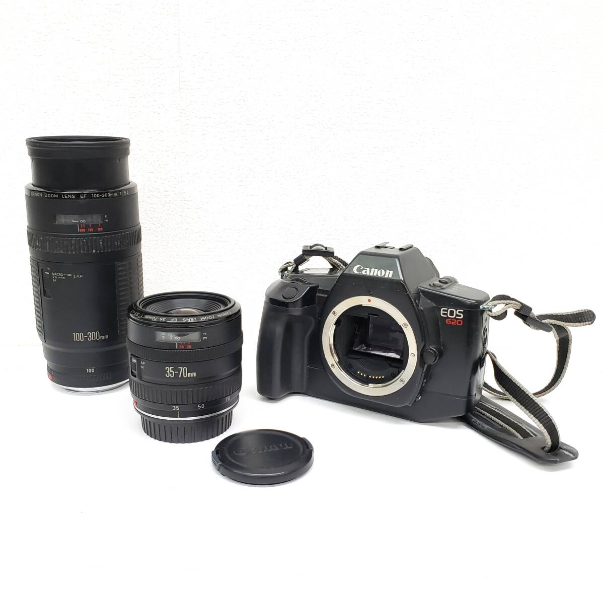 CANON キャノン EOS 620 ZOOM LENS EF 35-70ｍｍ 1:3.5-4.5 100-300mm 1:5.6 フィルムカメラ 通電/動作未確認 現状品