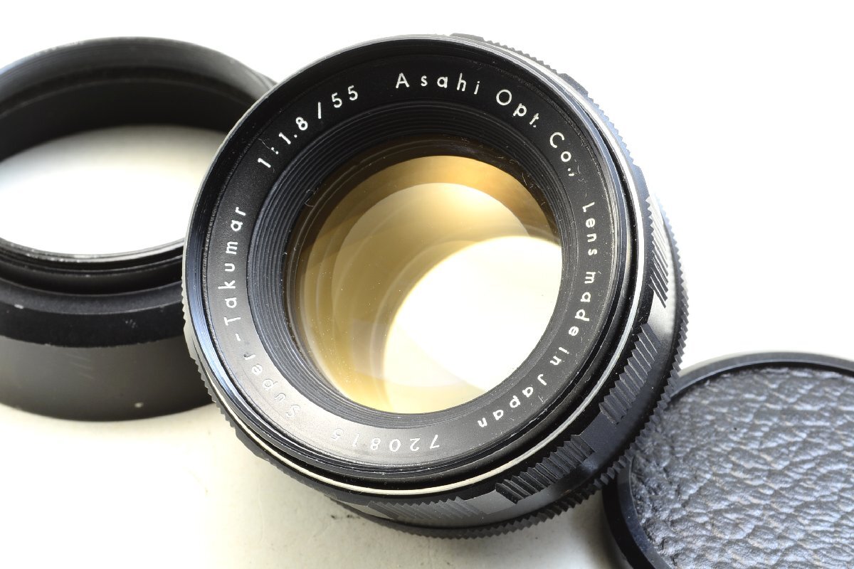 【やや難有】Asahi Super Takumar 55mm F1.8 初期型 / M42マウント・フード付 #4966