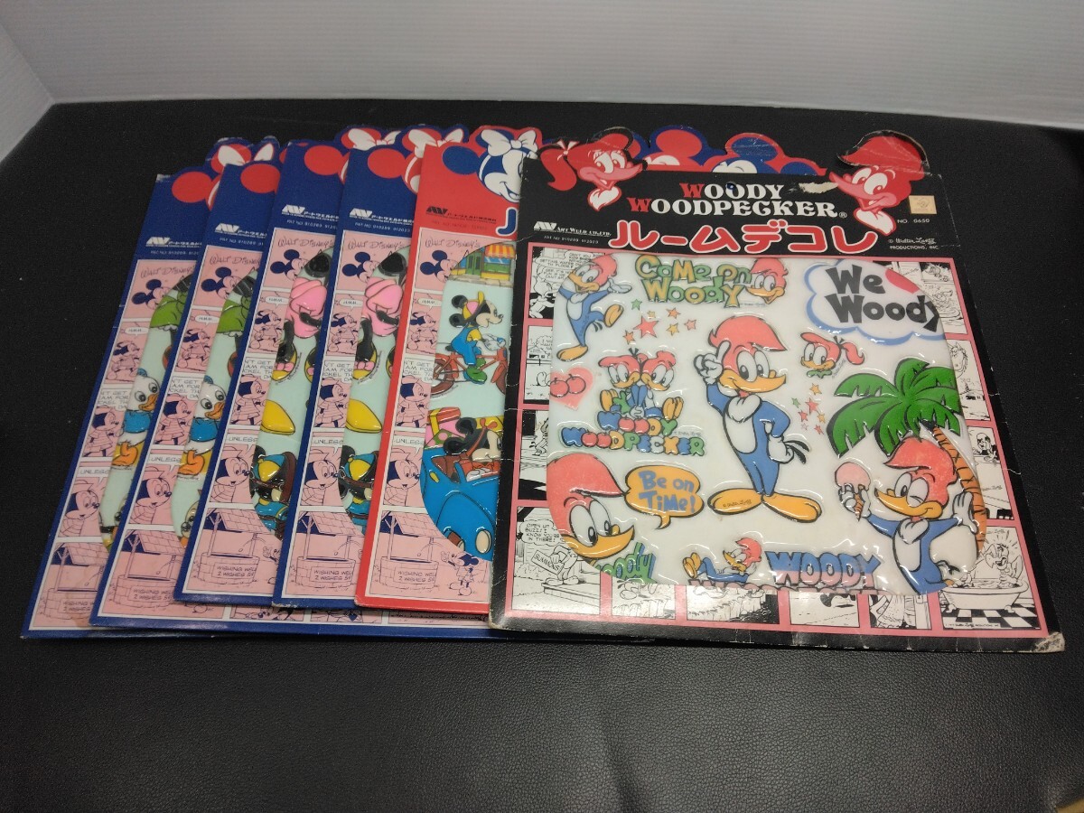 当時物　レトロ　未使用品　ディズニー　立体シール ルームデコレ アンティーク　ステッカー　Disney ミッキーマウス　ヴィンテージ