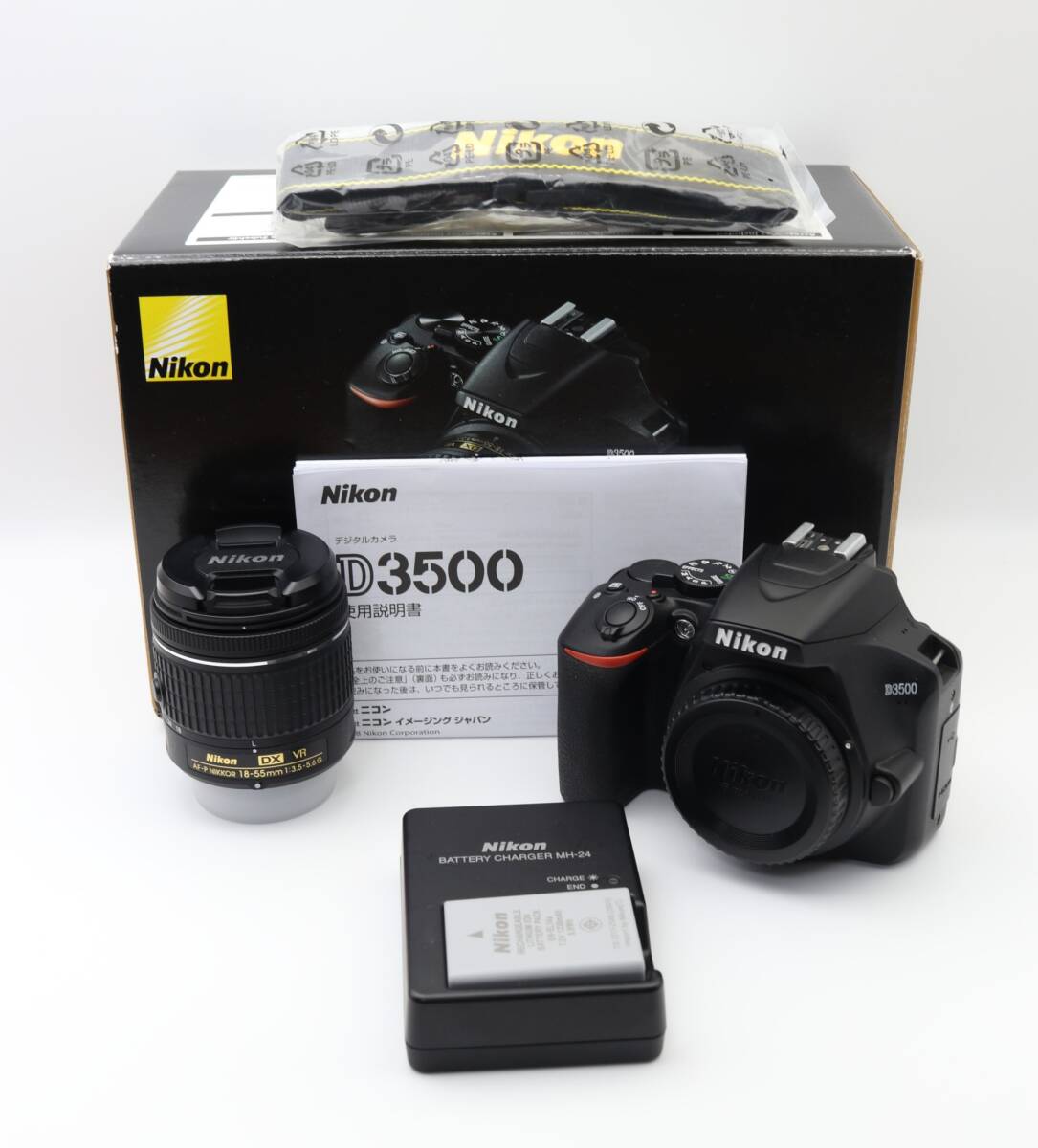 【NIKON】D3500 + AF-S 18-55mm ショット数350程度 レンズセット ニコン 管 : M60286029