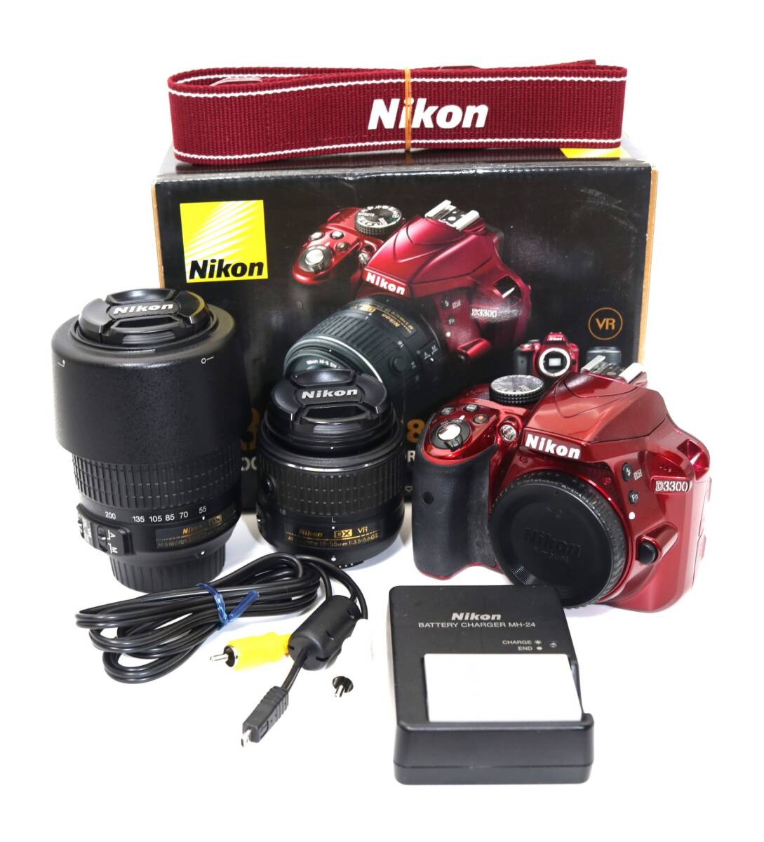 【NIKON】D3300 + 18-55mm + 55-200mm ダブルレンズセット ニコン 管 : M6104~6106
