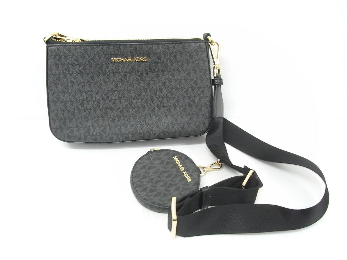 I521　MICHAEL KORS マイケルコースショルダーバッグ グレー系 斜め掛け 