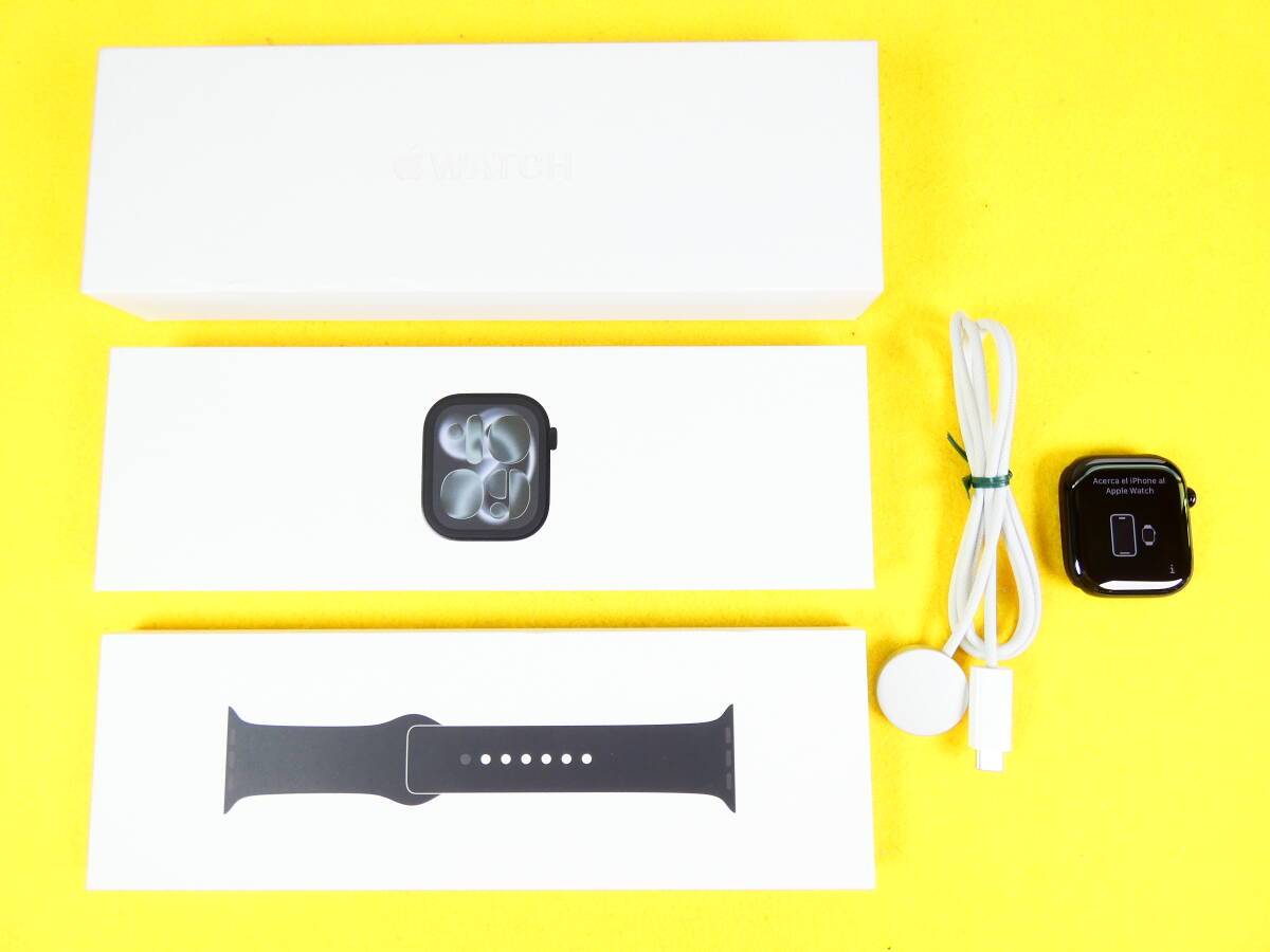 S) Apple Watch Series11 GPSモデル 46mm ジェットブラックアルミニウムケース M/L MEUX4J/A ※バンド未使用！/最大容量100％ @60 (4)