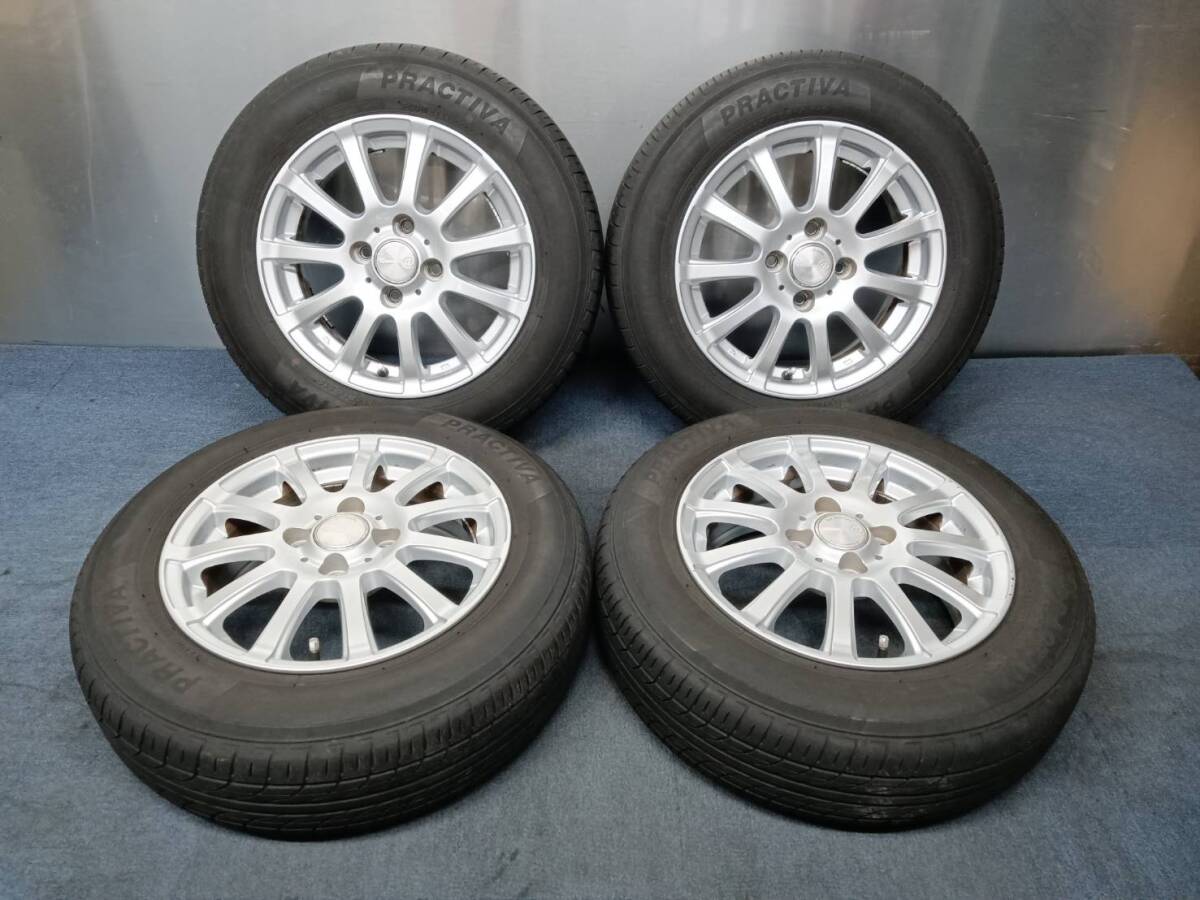 ★7.5-8分山★22年製★ PRACTIVA 165/70R14　社外ホイール 14×5.5J +42 4H-100 4本セット　K319