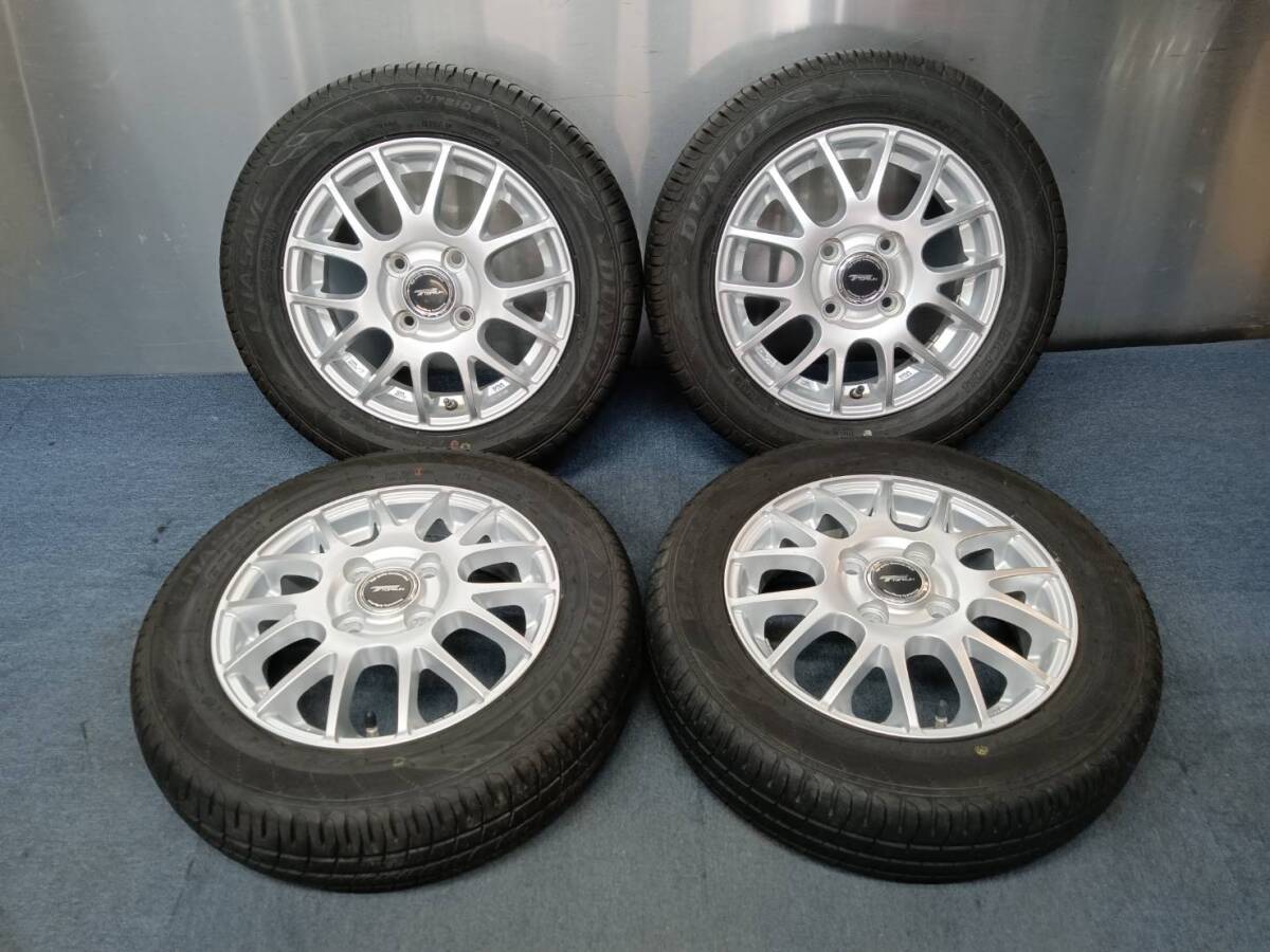 ★8.5分山★23.25年製★ ダンロップENASAVE EC204 155/65R13　社外ホイール 13×4J +45 4H-100 4本セット 軽自動車等　K582
