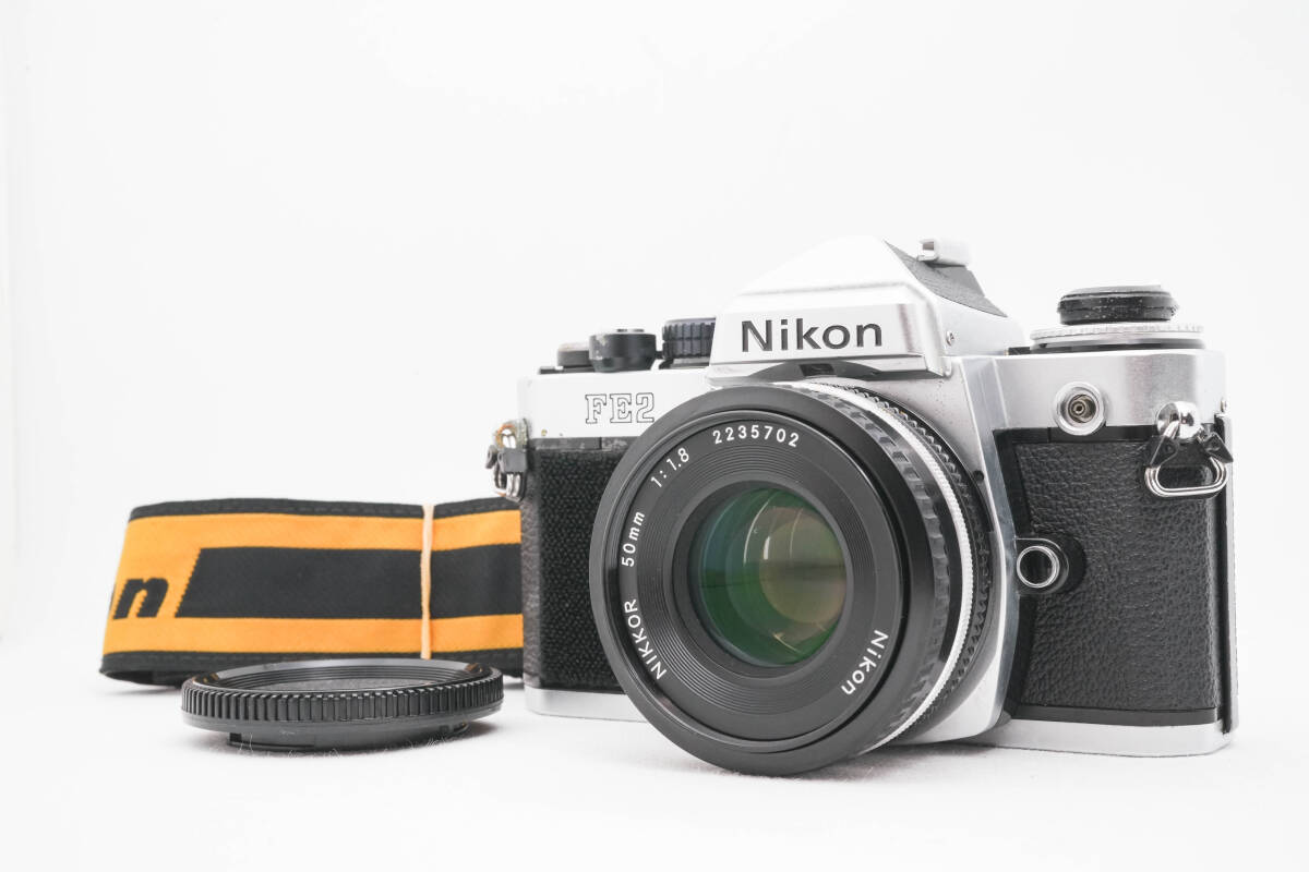 [良品] Nikon FE2 シルバー + Nikon Ais NIKKOR 50mm f/1.8 NIKKOR フィルムカメラ 単焦点レンズ MFレンズ ニコン