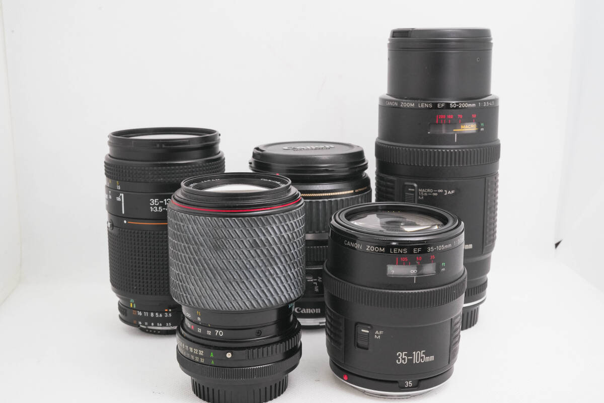 [現状品] Canon Zoom EF 50-200mm / Canon EF-S 17-85mm / Canon EF 35-105mm / Nikon AF 35-135mm / Tokina SD 70-210mm