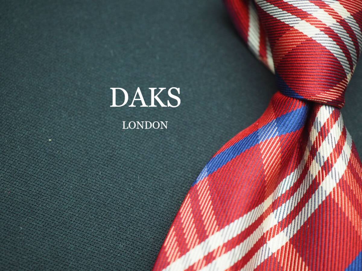 美品【DAKS ダックス】 I 1842 チェック SILK ブランド ネクタイ 古着 良品 転売 仕入
