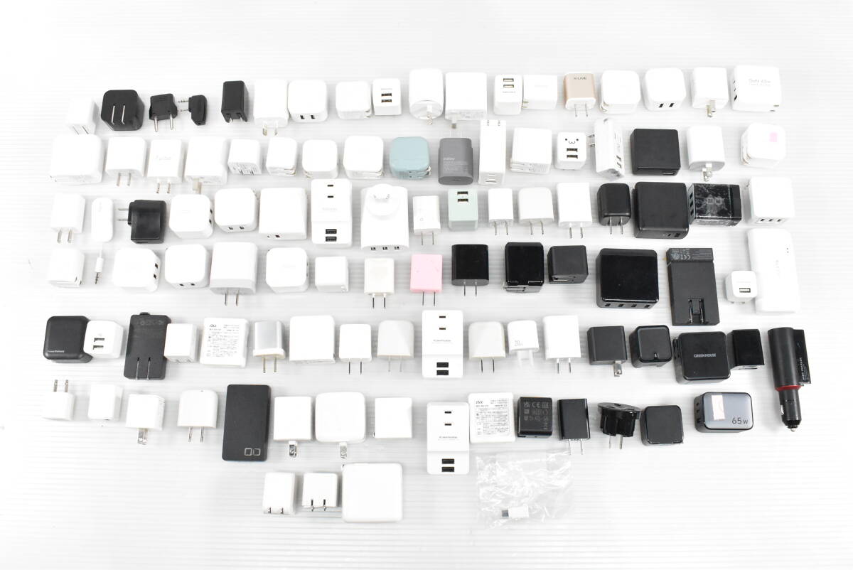 未検品★USB充電器 まとめて103点セット まとめ売り 大量 スマホ充電 ACアダプタ Galaxy 周辺機器 アクセサリー b156