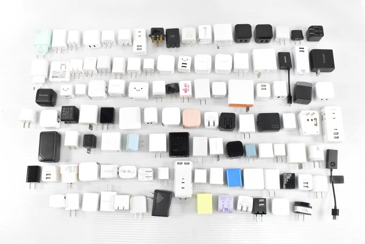 未検品★USB充電器 まとめて112点セット まとめ売り 大量 スマホ充電 エレコム Axing epeios 周辺機器 アクセサリー b158