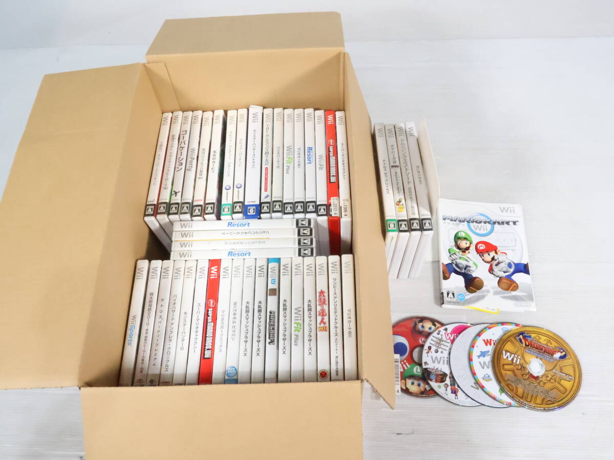 1円～/未検品★ニンテンドーWii用ソフト まとめて49点セット まとめ売り テトリス ドラゴンクエストⅠⅡⅢ マリオカート R613