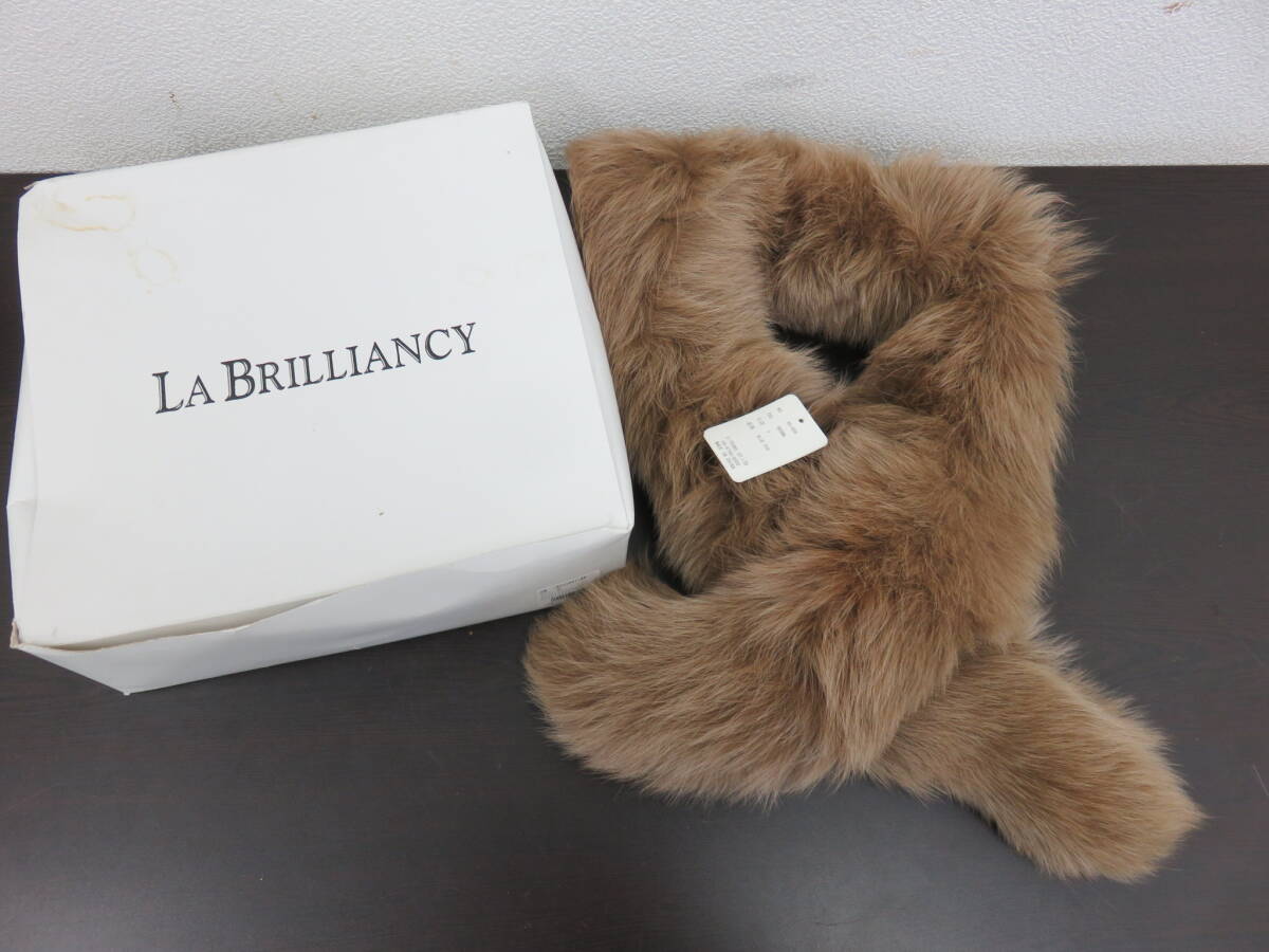 ブルーフォックス　毛皮　リアルファー　マフラー　ティペット　フォックス ファー　ブラウン　