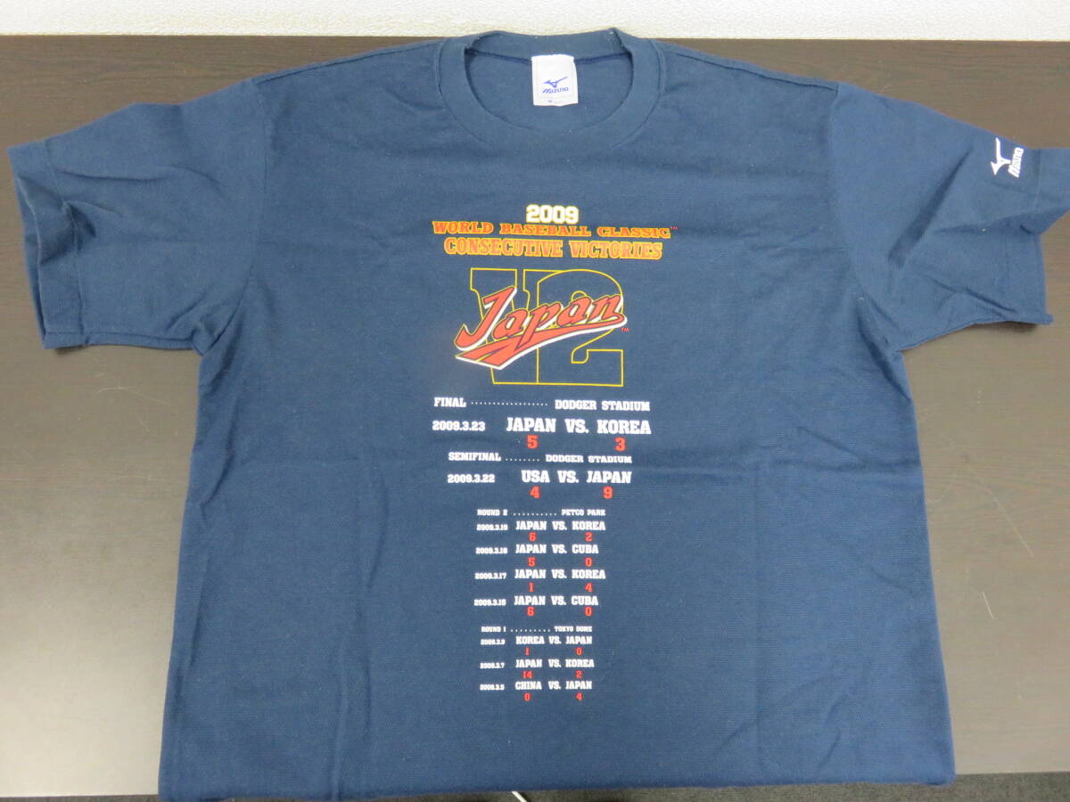 侍JAPAN　2009年　WBC　ワールドベースボールクラッシック　優勝記念　Tシャツ　メンバー名前入り　MIZUNO　メンズ　サイズM