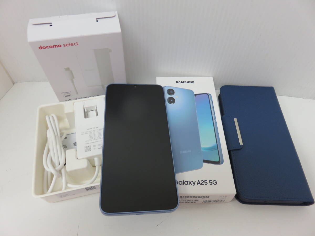 Samsung Galaxy A25 5G SC-53F　64GB　スマホ本体　ライトブルー　箱　ケース　画面保護フィルム　充電器　美品　SIMフリー　